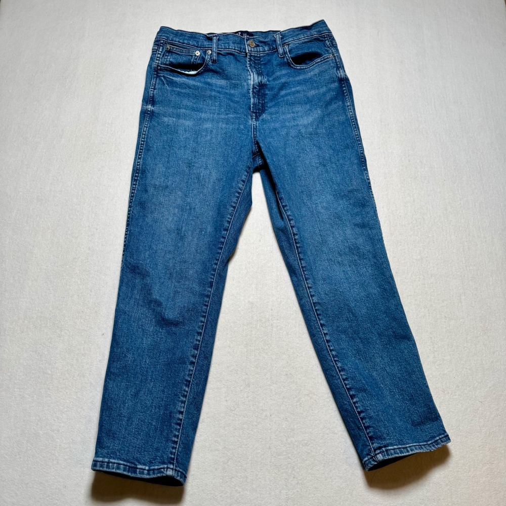 Gap High Rise Vintage Slim Jeans Medium Wash Blue Denim 14/32 Womens